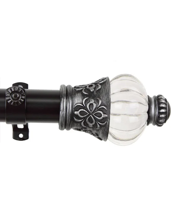 Rod Desyne Royal 1.5x22 Non-Telescoping Curtain Rod - Black 17 ft