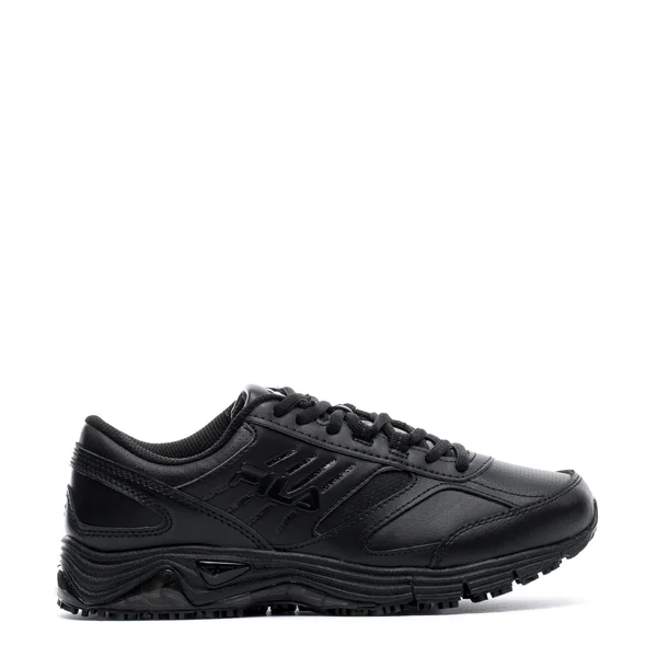 Fila Women's Memory Flux Slip Resistant Sneakers - Black Leather