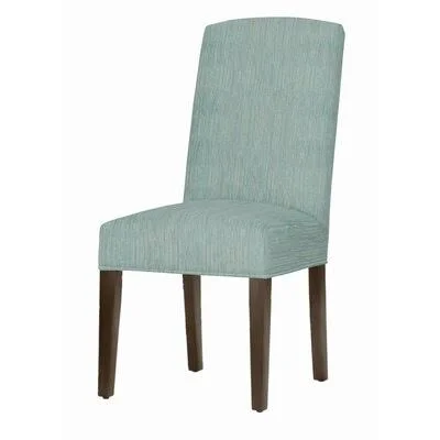 Asbury Upholstered Dining Chair Latitude Run Leg Color: Dark Walnut - Upholstery Color: Fuchsia