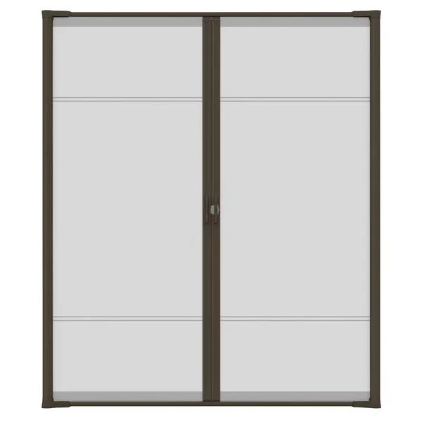 Larson 72 in. x 80 in. Brisa Brown Standard Height Double Door Kit Retractable Screen Door