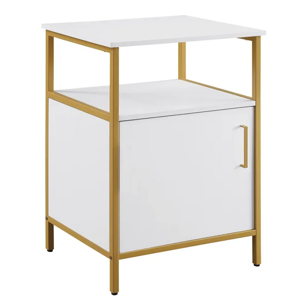 Osp Home Furnishings Modern Life-White-Utility Table-Printer Stand with Storage