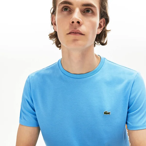 Lacoste Men's Crew Neck Pima Cotton T-Shirt - Barbeau Blue