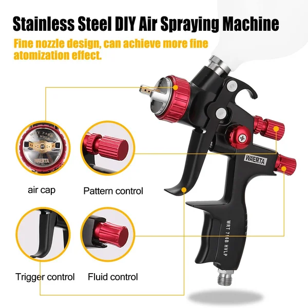 716b 1.3mm Nozzle Spray Lance Sprayer Paint Air Spray Lance Professional Tool DIY Hand Manual Spraying Painting Tool for Paintin