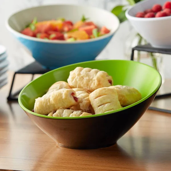 G.E.T. B-788-G/BK Brasilia 16 Ounce Green Cascading Bowl - 6 - CS