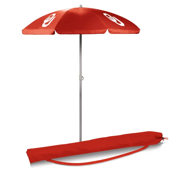 Picnic Time Oklahoma Sooners Portable Beach Umbrella - Red