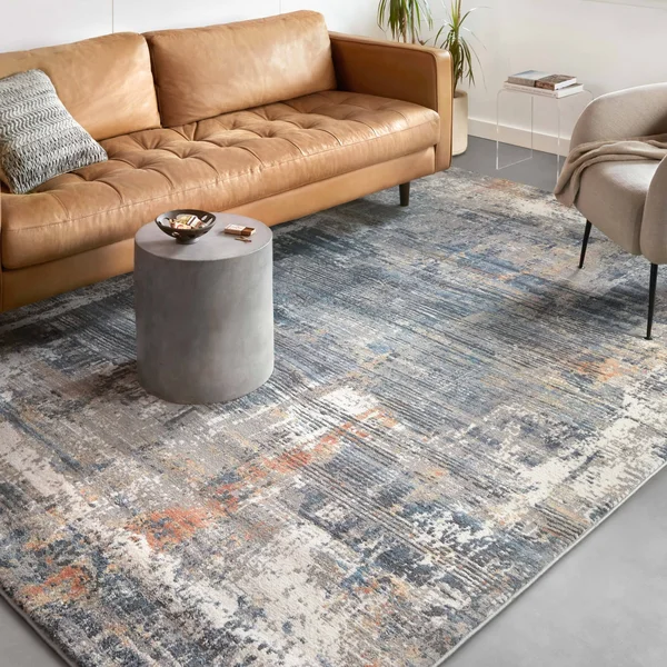 Alexander Home Glacier Modern Abstract Area Rug - 3&-11x22 x 5&-7x22