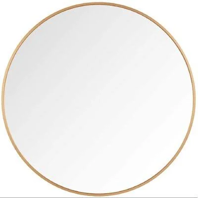 Round Wall Mirror Gold - 36 inch Circle Mirror Decorative Brushed Metal Frame Wall Mounted for Bathroom, Living Room, Bedroom, En