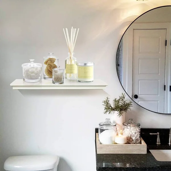 AHDECOR White Deep Floating Shelves Display Ledge Shelf with Invisible Blanket 36x22