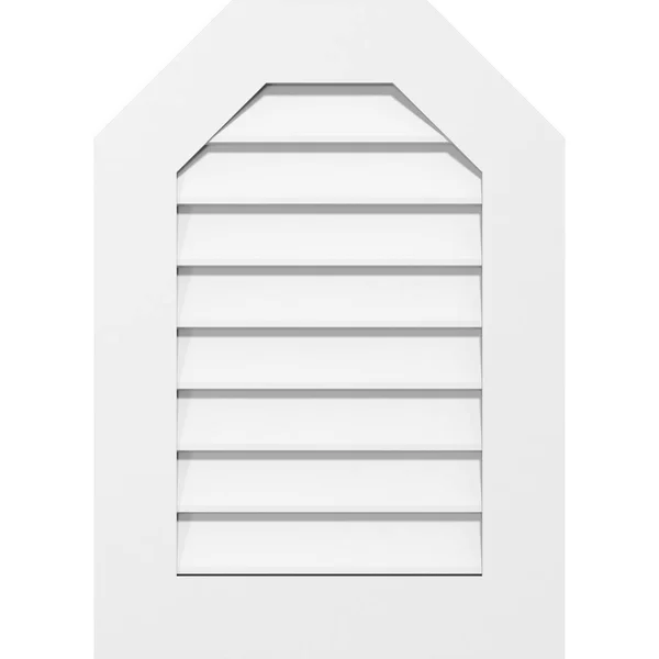 Ekena Millwork GVPOT38X3601SN 38x22W x 36x22H Octagonal Top Surface Mount PVC Gable Vent: Non-Functional, w/ 3-1/2x22W x 1x22P S