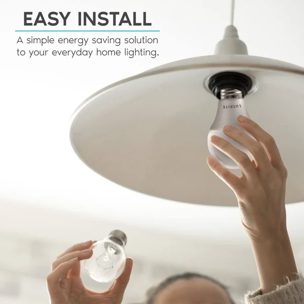 Luxrite A19 LED Bulb 75W Equivalent - 1100 Lumens, 3000K Warm White, Dimmable, 11W, Enclosed Fixture Rated, Energy Star, E26 Base