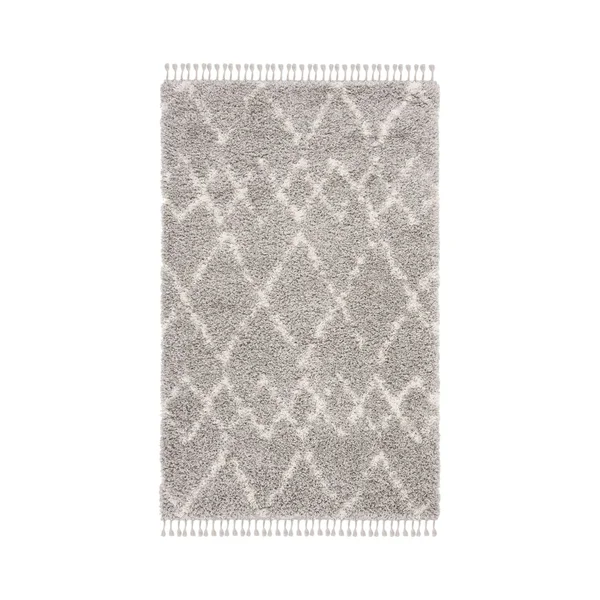 Safavieh PLX434F-3 3 x 5 ft. Pro Lux Shag Rectangle Area Rug Grey & Cream