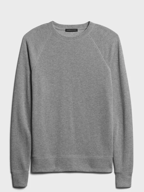 Banana Republic Men's Double-Knit Crew-Neck Sweatshirt Heather Gray Size S