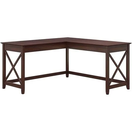Bush Furniture Key West 60W L Shaped Desk, Bing Cherry