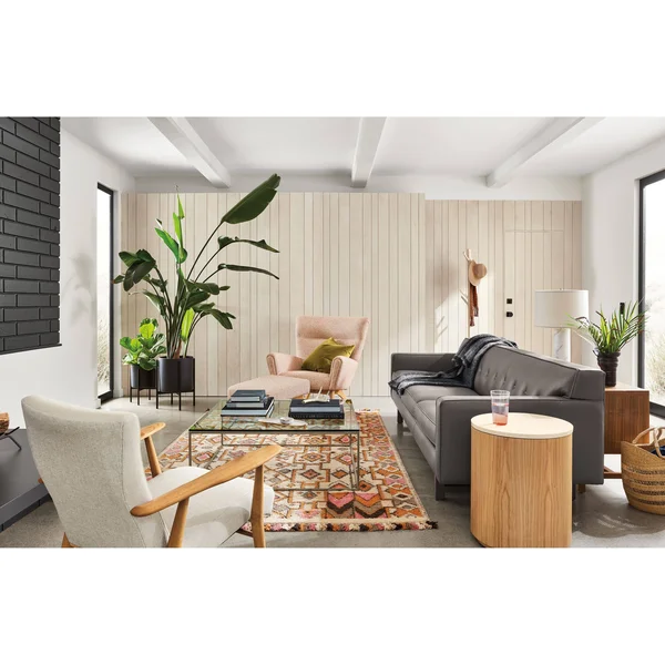 Room & Board, Modern Case Study Planter 13 Diameter 19h in White w/ Metal Stand White Black