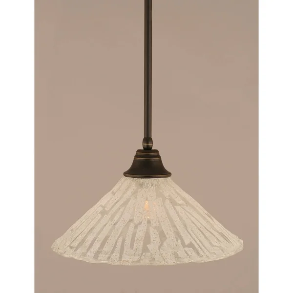 Toltec Lighting-26-DG-58319-One Light Stem Pendant Dark Granite Finish with Tiger Glass - 50cm x 24cm