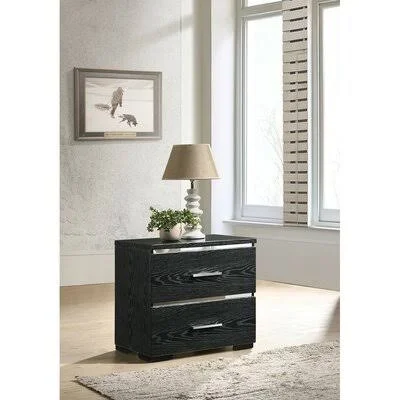 Evanie 2 - Drawer Nightstand in Black Latitude Run