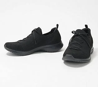 Skechers Washable Knit Slip-On Sneakers -Pop Sensation, Size 9-1/2 Medium, Black