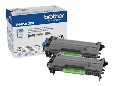 Brother TN-850 High-Yield Black Toner Cartridges - Pack of 2 Cartridges