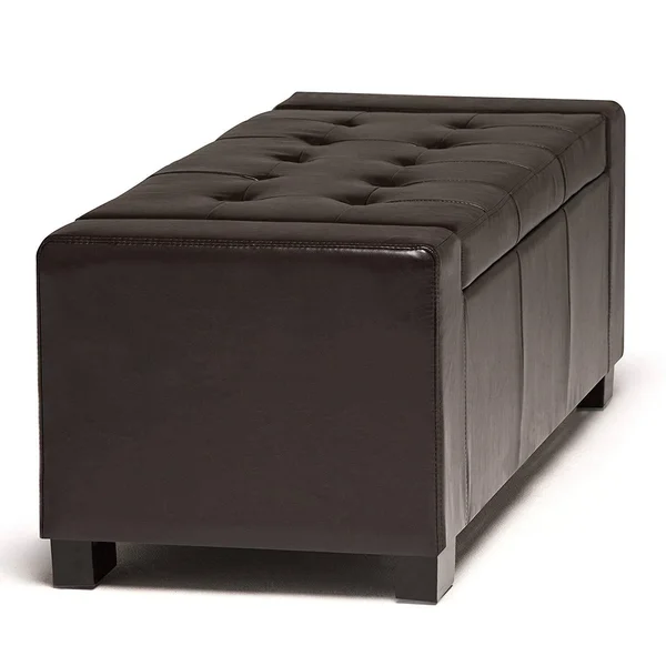 Simpli Home Laredo Storage Ottoman - Brown