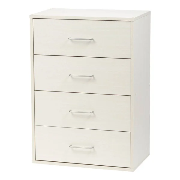 Iris 4 Drawer Wood Dresser - Off White, Collan Series
