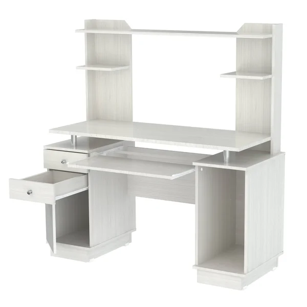 Inval Computer Work center/Credenza with Hutch - Laricina White