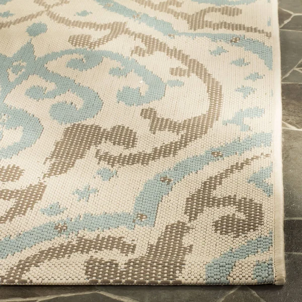 Safavieh Martha Stewart MSR4114-21312 5&3x22 x 7&7x22 Beige, Aqua Area Rug