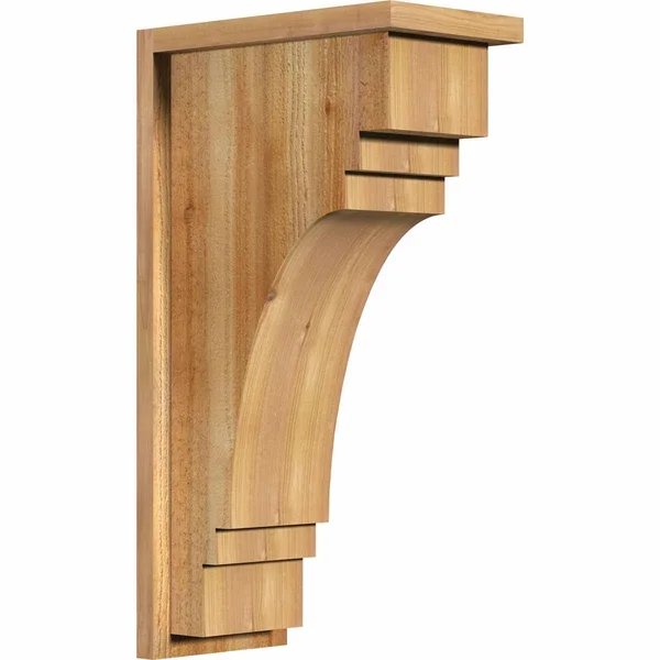 8x22W x 14x22D x 26x22H Pescadero Rough Sawn Corbel w/Backplate, Western Red Cedar