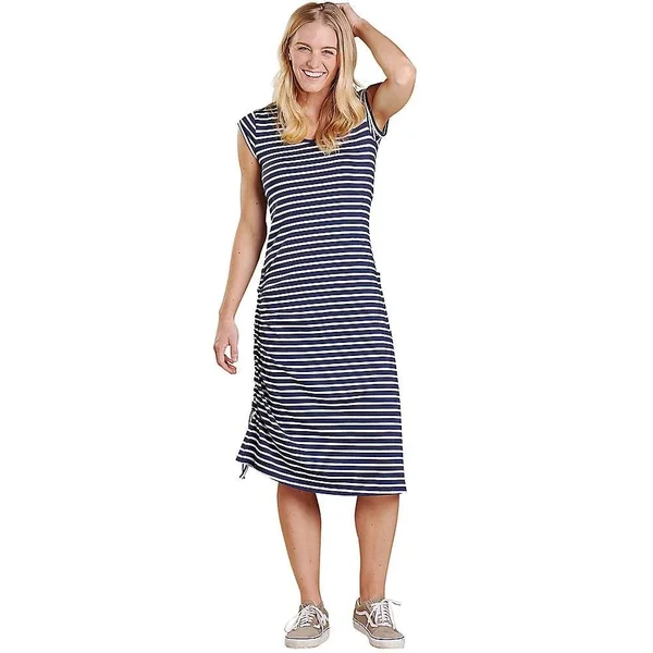 Toad & Co Women's Samba Muse Dress - Large - True Navy Stripe