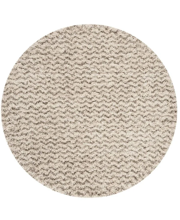 Safavieh Hudson Shag SGH330A Ivory/Grey 7& x 7& Round Area Rug