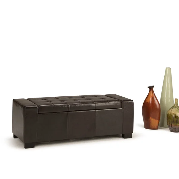 Simpli Home Laredo Storage Ottoman - Brown