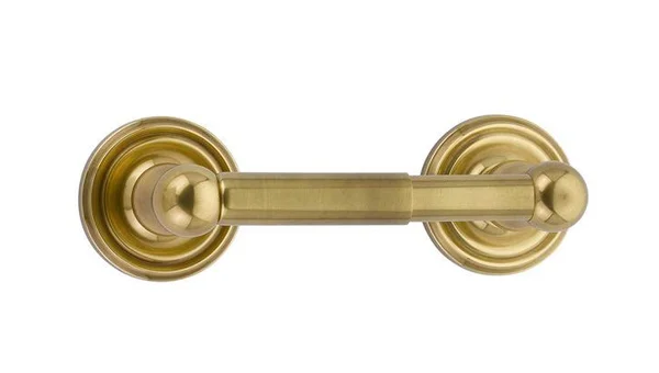 Emtek Traditional Brass Toilet Paper Holder Spring Rod Style Oval Rosette Polished Nickel