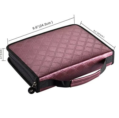 Utro 120 Slots PU Leather Pencil Case Pencil Holder Large Capacity Multi-Layer Zippered Students Pencil Pouch Pencil Wrap Bag Co