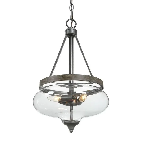 Modern 3-Lights Black Glass Pendant Light Fixture for Kithchen Island - L12.6x22xW12.6x22xH20.5x22