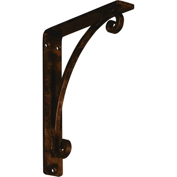 Legacy Wrought Iron Bracket Antiqued Bronze 1 1/2x22W x 7 1/2x22D x 10x22H - (Single Center Brace)