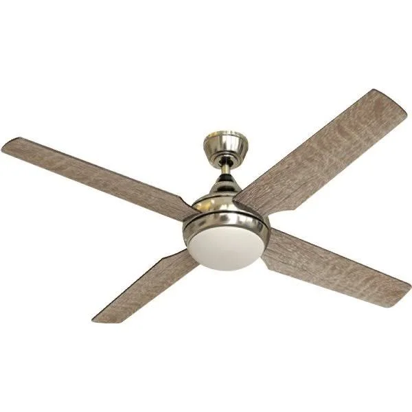 Seasons 52 in 4-Blades Ceiling Fan w/ Light (Brushed Nickel), Black