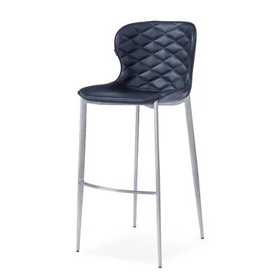 Kristyn Bar & Counter Stool George Oliver Seat Height: Bar Stool (30” Seat Height) - Base Color: Stainless Steel, Upholstery