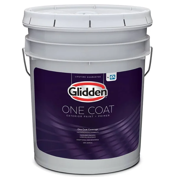 Glidden One Coat Interior Paint + Primer - Tundra Frost, White, 5 Gallons, Semi-Gloss