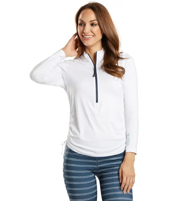 Carve Designs Cruz Rashguard - Women's White/Navy Pull, Xs