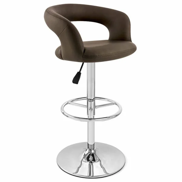 Zuri Furniture Brown Monza Adjustable Height Swivel Armless Bar Stool
