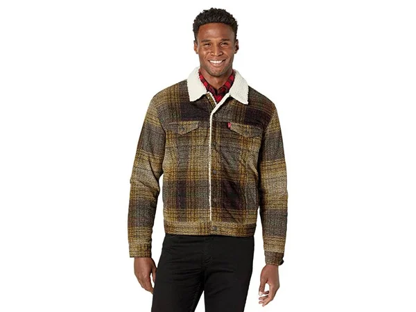 Levi&s Type III Sherpa Tinsel Plaid Trucker Jacket - 2XL