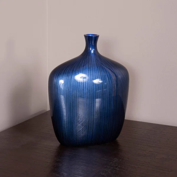 Allan Andrews Small Sleek Cobalt Blue/ Black Vase