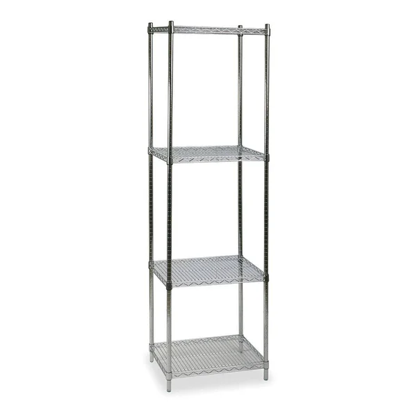 Zoro Select 2KPE3 Wire Shelving Unit, 24x22D x 36x22W x 85x22H, 4 Shelves, Chrome