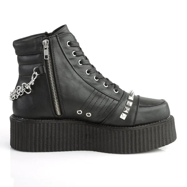 Demonia - V-CREEPER-565 9, Black Vegan Leather