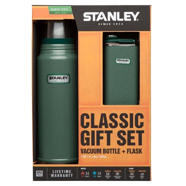 Stanley Classic - Flask set - hammertone green