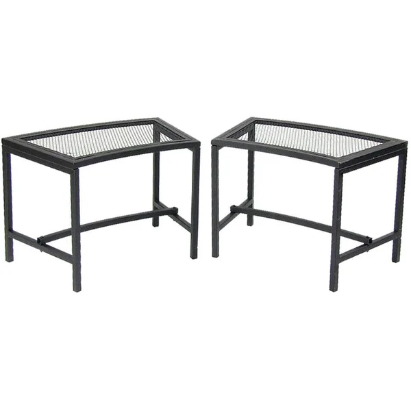 Sunnydaze Black Mesh Patio Fire Pit Bench, 23 x 16 inch - 2 Benches