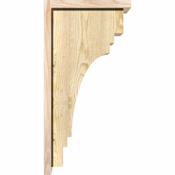 8x22W x 12x22D x 24x22H Pescadero Rough Sawn Corbel w/Backplate, Douglas Fir