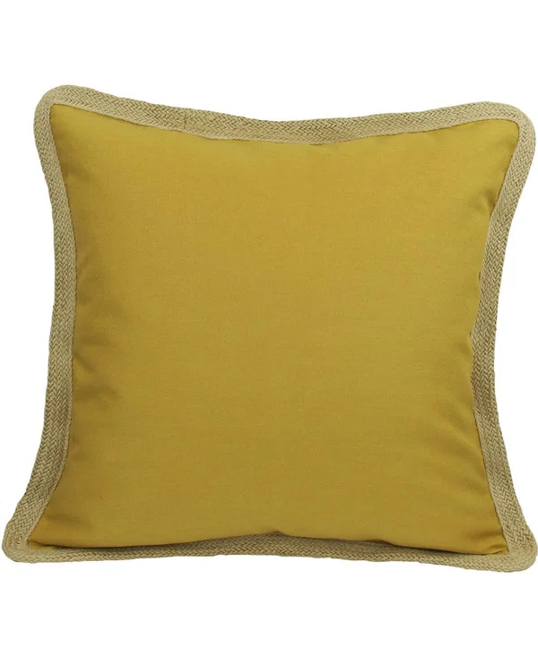 Xia Home Fashions Classic Jute 20x22 Decorative Pillow in Yellow