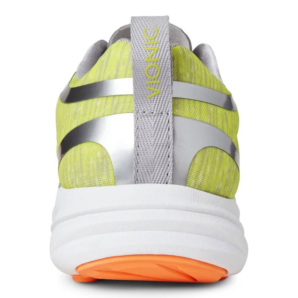 Vionic with Orthaheel Technology Women's Fyn Active Sneaker, Grey/Yellow, US 10 M