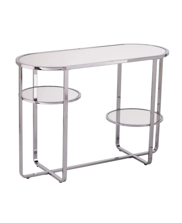Southern Enterprises Constance Mirrored Console Table with Storage - Silver
