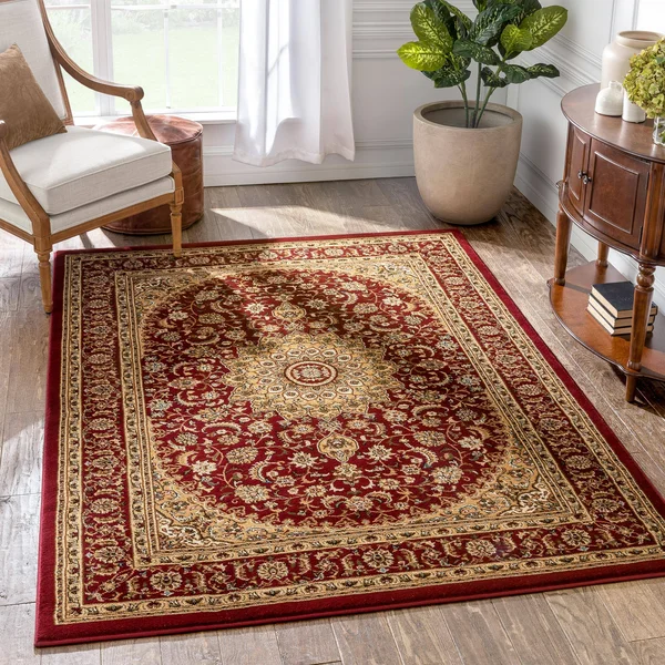 Well Woven Red 6& 7x22 x 9& 3x22 Aviva Rug Timeless Traditional Rectangle, 3713640-67093